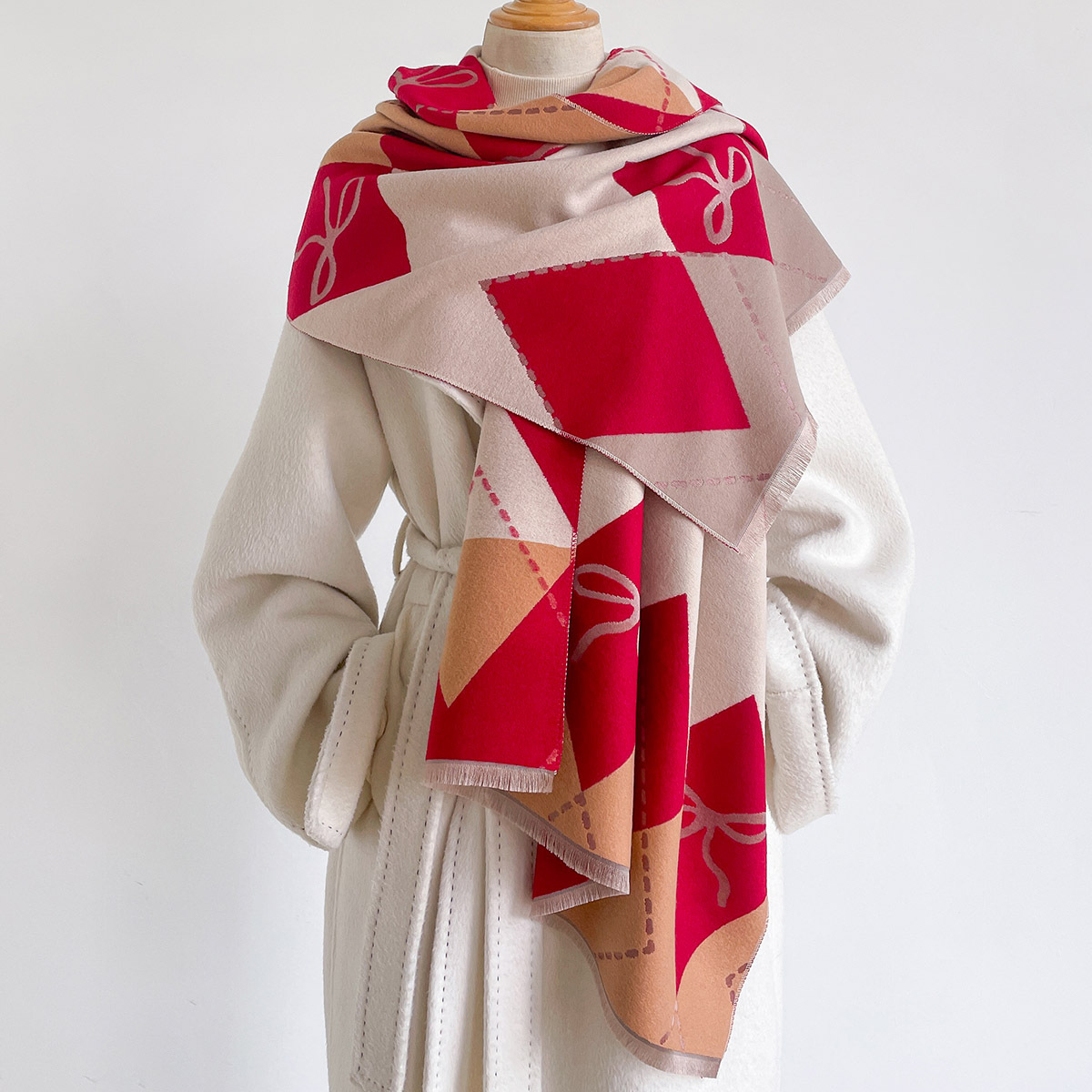 Cashmere Pashmina Wrap - وشاح نسائي من الكشمير الصناعي مع