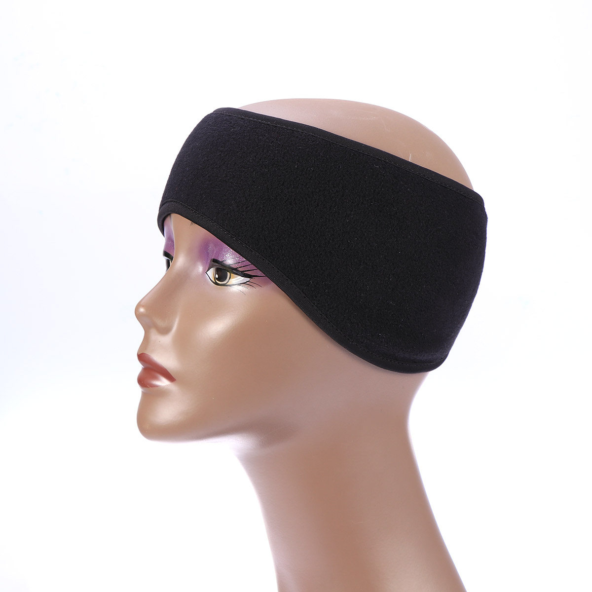Fleece Ear Warmer Band - عصابة رأس سوداء للجنسين لتدفئة الأذنين،