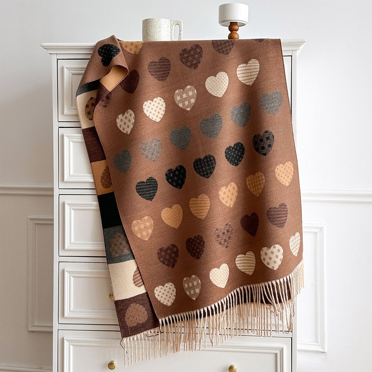 Cashmere Pashmina Wrap - وشاح نسائي من الكشمير الصناعي مع