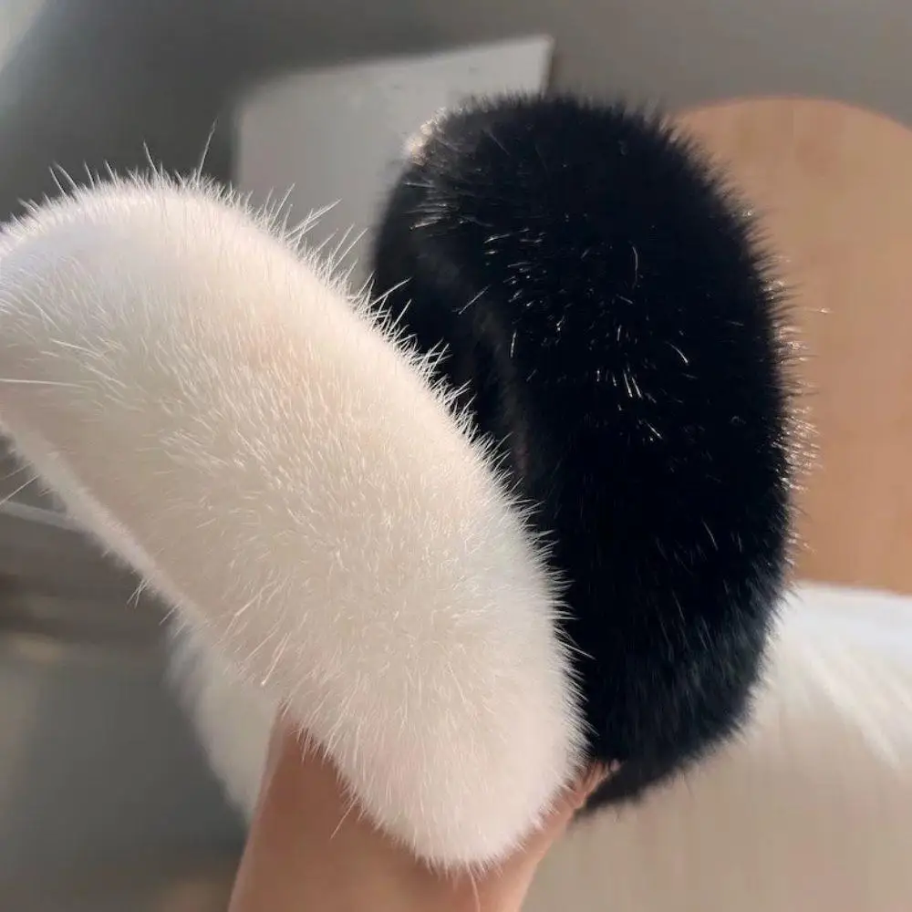 Winter Headband Fleece - 2025 الخريف الشتاء فرو المنك بلون