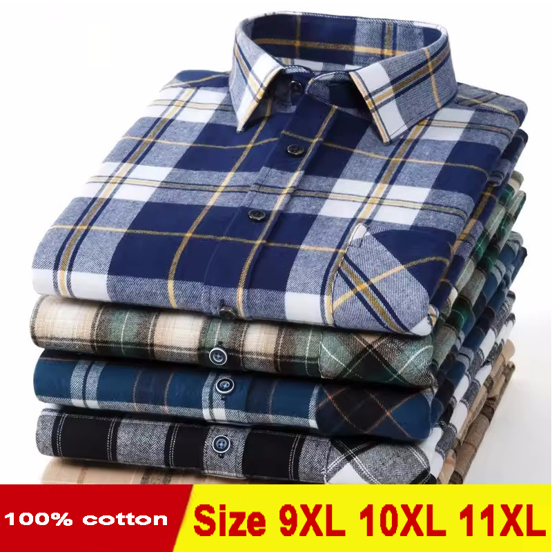 حجم 11XL 10XL 9XL موضة الفانيل - مراجعة Flannel Shirt Lined وسعره