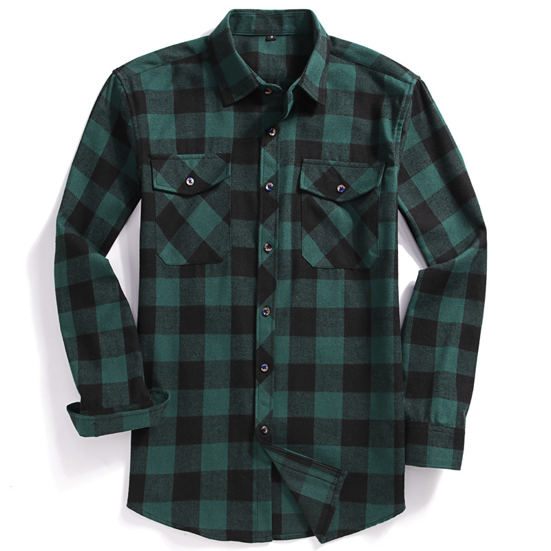 قميص رجالي خريفي بأكمام طويلة  - مراجعة Flannel Shirt Lined وسعره