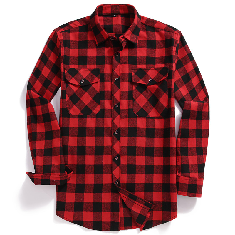 قميص رجالي خريفي بأكمام طويلة  - مراجعة Flannel Shirt Lined وسعره