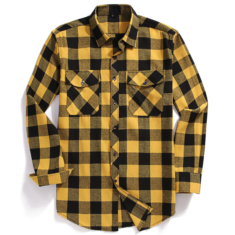 قميص رجالي خريفي بأكمام طويلة  - مراجعة Flannel Shirt Lined وسعره