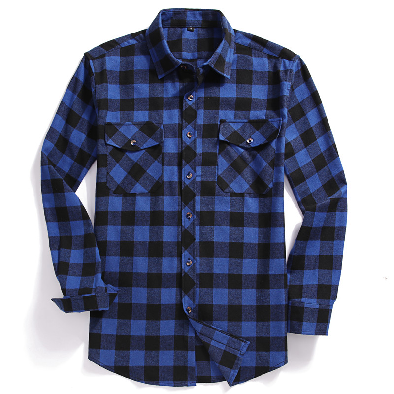قميص رجالي خريفي بأكمام طويلة  - مراجعة Flannel Shirt Lined وسعره