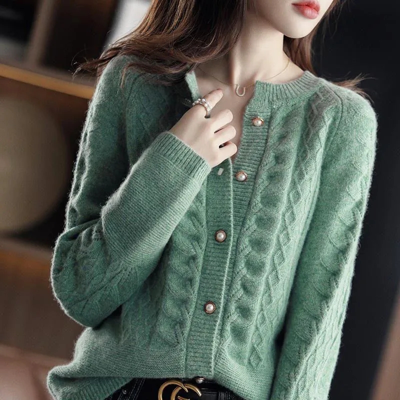 جاكيت كارديجان نسائي محبوك بتص - مراجعة Wool Coat Peacoat وسعره