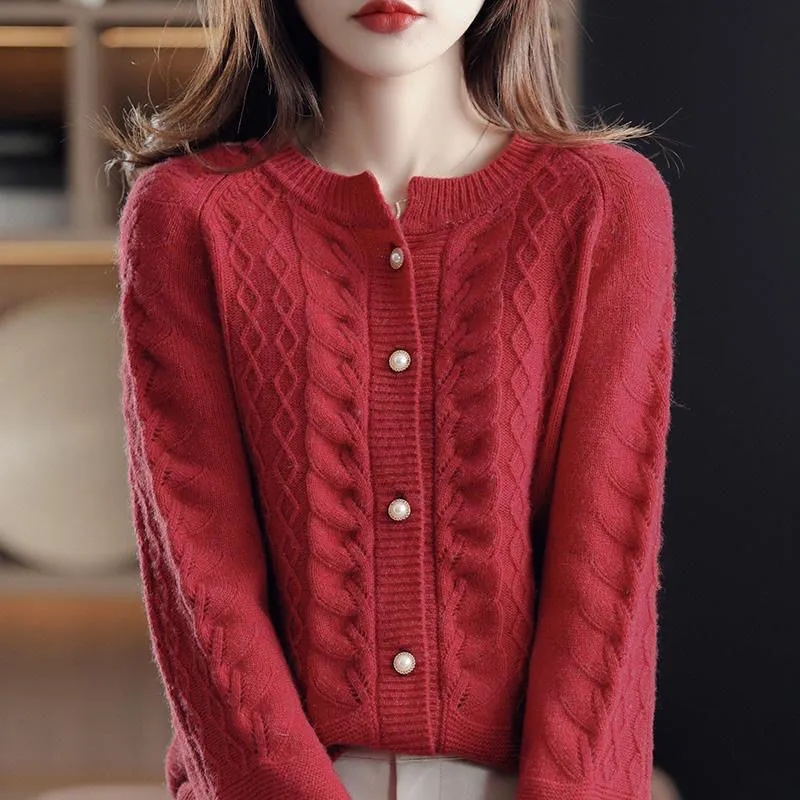 جاكيت كارديجان نسائي محبوك بتص - مراجعة Wool Coat Peacoat وسعره