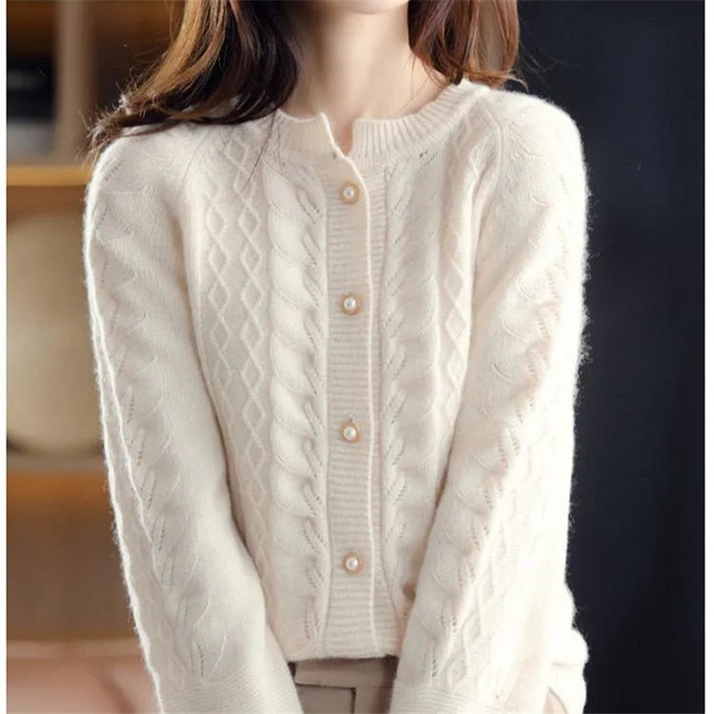 جاكيت كارديجان نسائي محبوك بتص - مراجعة Wool Coat Peacoat وسعره