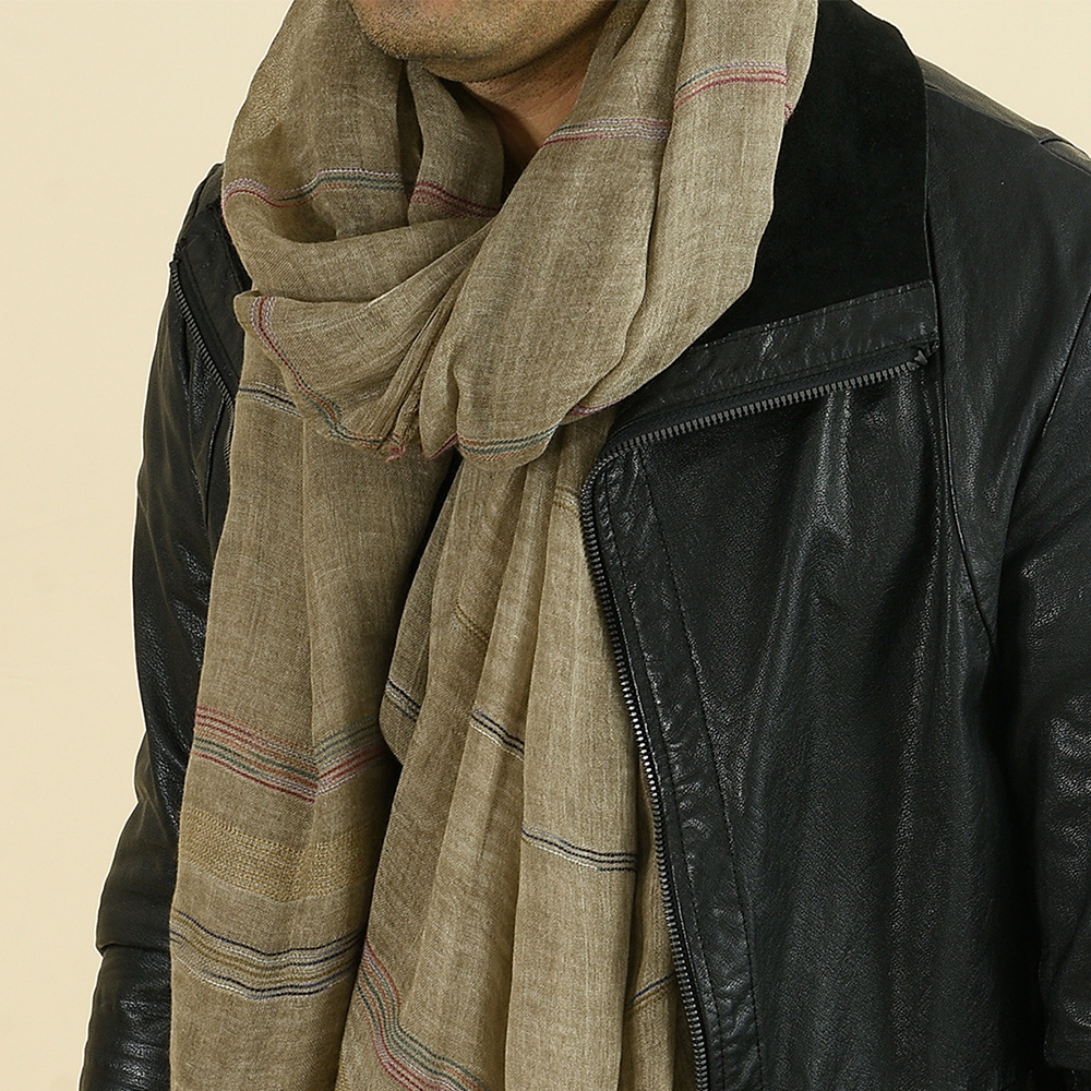أزياء الرجال وشاح القطن الكتان - مراجعة Wool Scarf Men وسعره