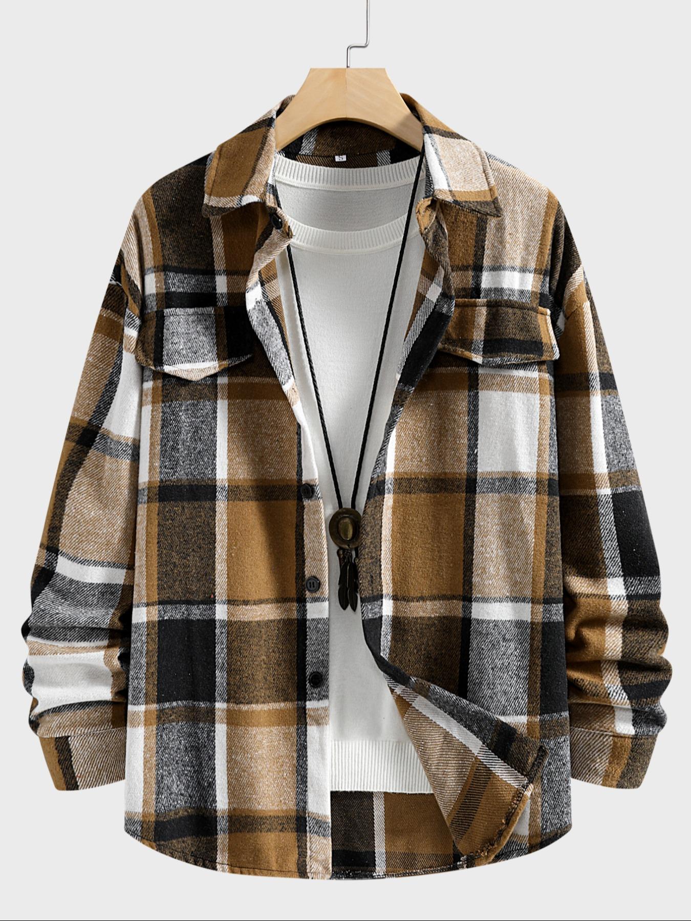 قميص رجالي كلاسيكي بنقشة مربعا - مراجعة Flannel Shirt Lined وسعره