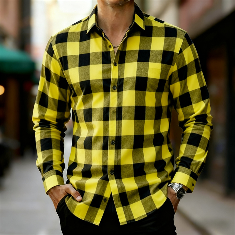 قميص رجالي كلاسيكي بأكمام طويل - مراجعة Flannel Shirt Lined وسعره