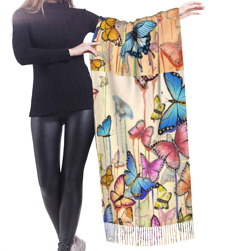 وشاح شتوي من الكشمير بتصميم فر - مراجعة Cashmere Pashmina Wrap وسعره