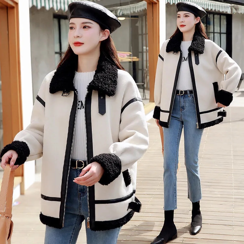 معطف فرو خروف نسائي جديد لخريف - مراجعة Wool Coat Peacoat وسعره
