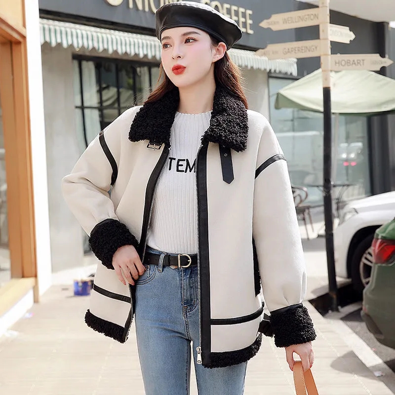 معطف فرو خروف نسائي جديد لخريف - مراجعة Wool Coat Peacoat وسعره