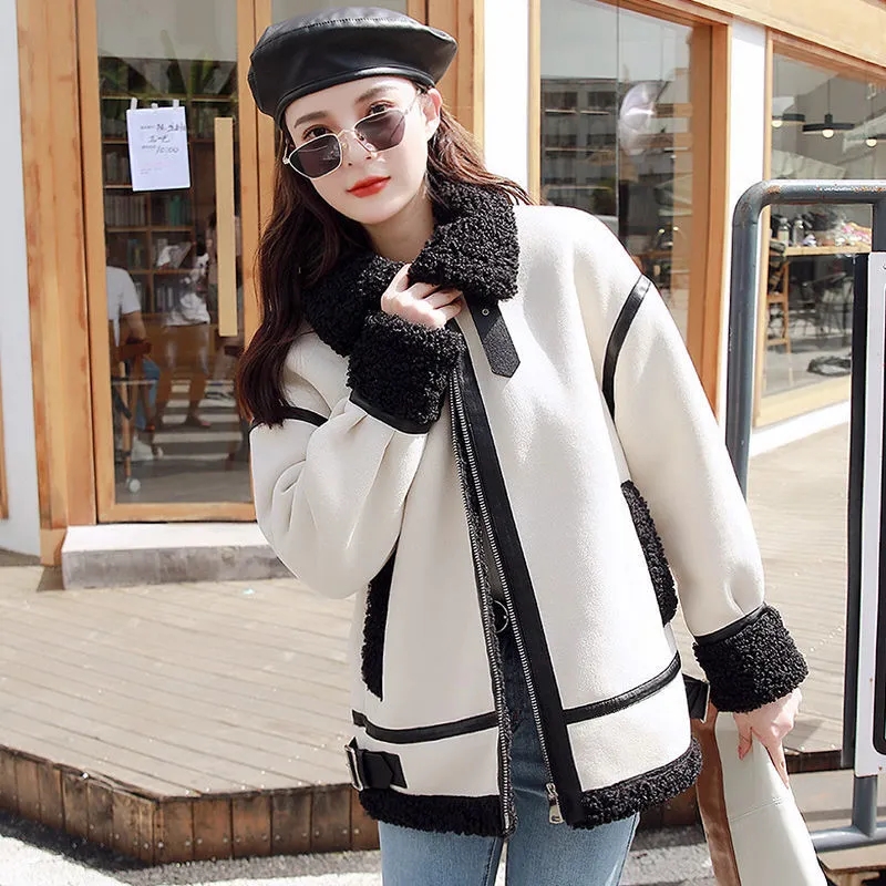 معطف فرو خروف نسائي جديد لخريف - مراجعة Wool Coat Peacoat وسعره